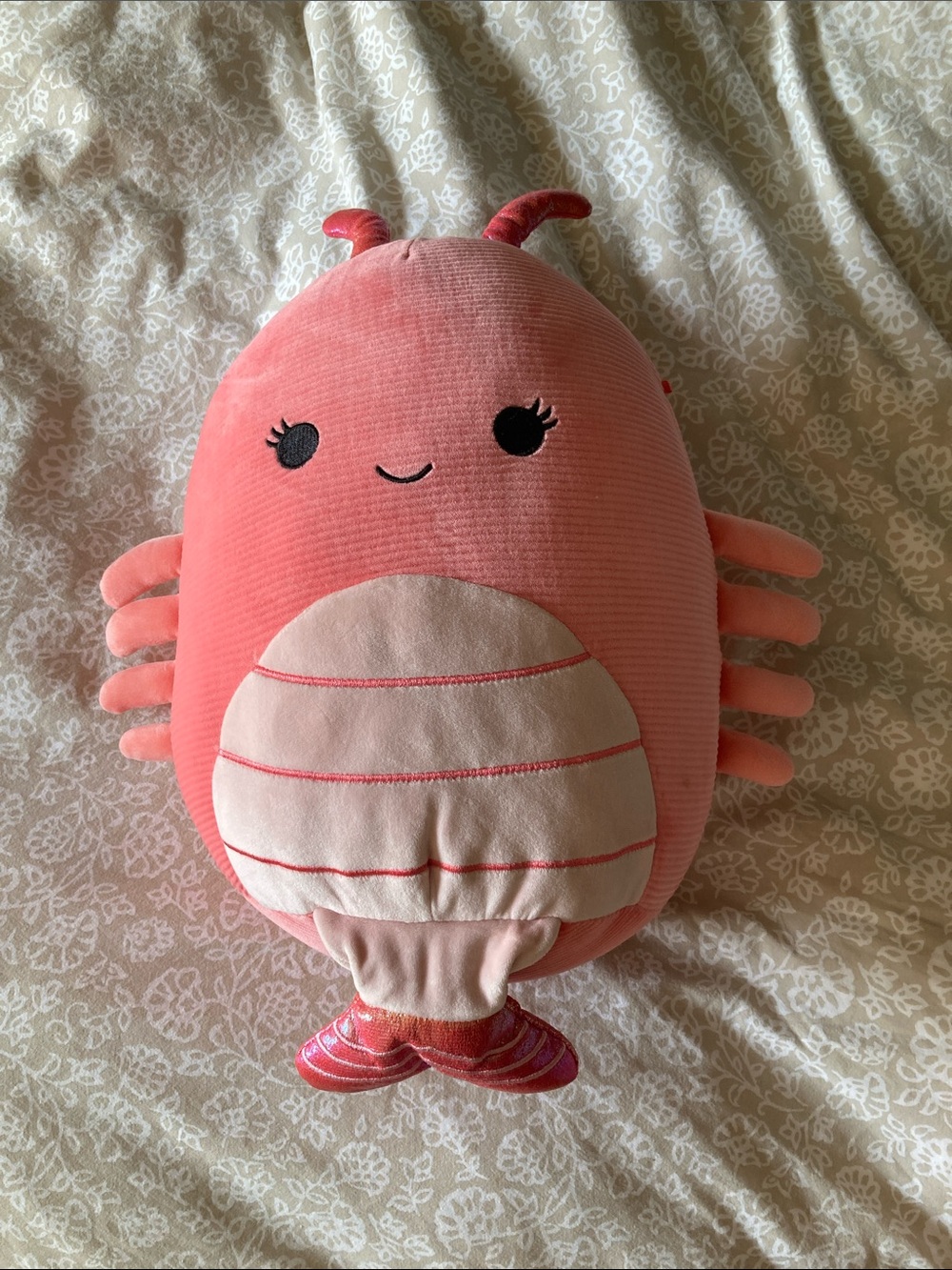 Squishmallows Coral Pink Sea Critter Plush Pillow